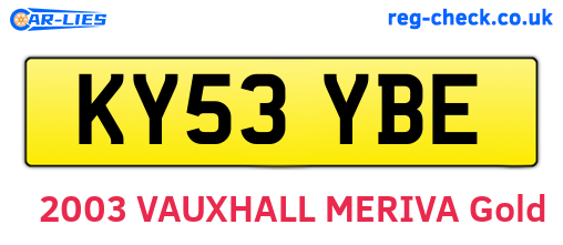 KY53YBE are the vehicle registration plates.