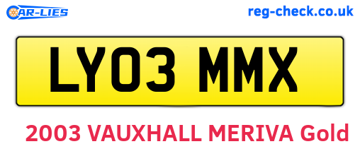 LY03MMX are the vehicle registration plates.