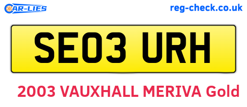 SE03URH are the vehicle registration plates.