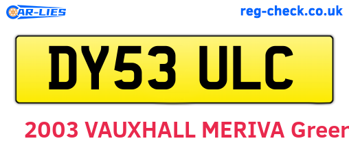 DY53ULC are the vehicle registration plates.