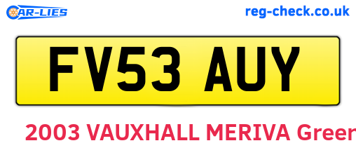 FV53AUY are the vehicle registration plates.