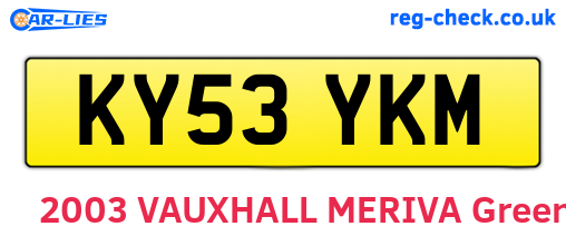 KY53YKM are the vehicle registration plates.