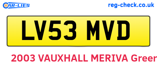LV53MVD are the vehicle registration plates.