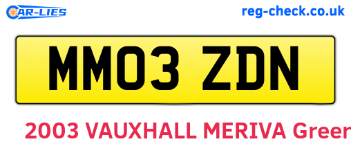 MM03ZDN are the vehicle registration plates.