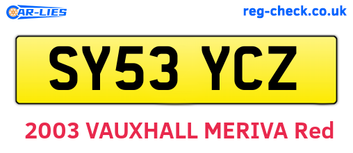 SY53YCZ are the vehicle registration plates.