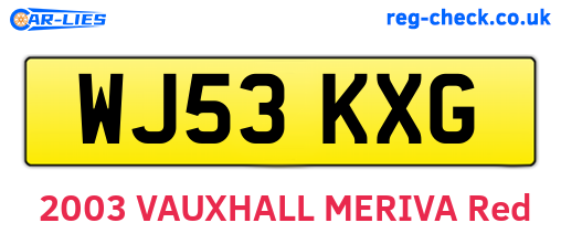 WJ53KXG are the vehicle registration plates.