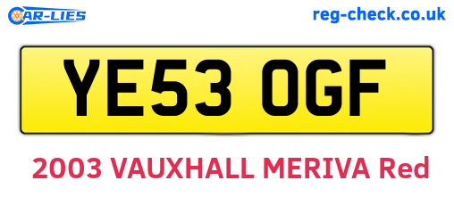 YE53OGF are the vehicle registration plates.