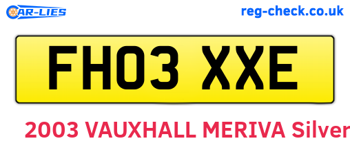 FH03XXE are the vehicle registration plates.