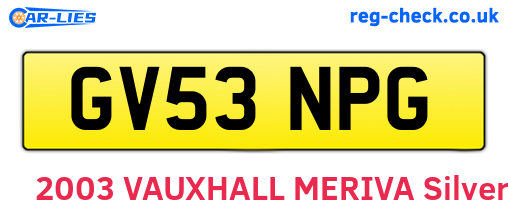 GV53NPG are the vehicle registration plates.