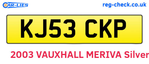 KJ53CKP are the vehicle registration plates.