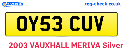 OY53CUV are the vehicle registration plates.