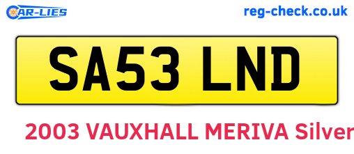 SA53LND are the vehicle registration plates.
