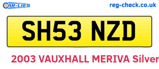 SH53NZD are the vehicle registration plates.
