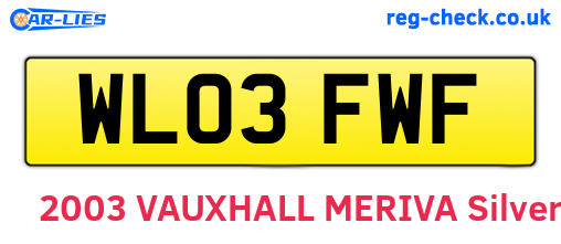 WL03FWF are the vehicle registration plates.