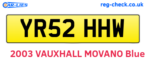 YR52HHW are the vehicle registration plates.
