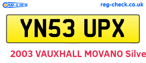 YN53UPX are the vehicle registration plates.