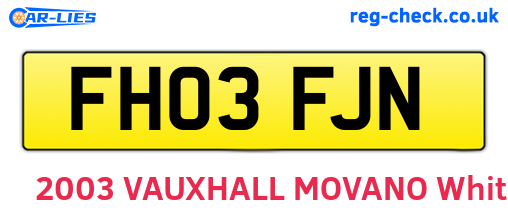 FH03FJN are the vehicle registration plates.
