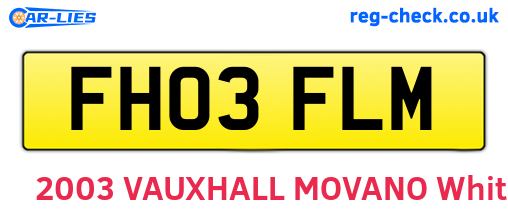 FH03FLM are the vehicle registration plates.