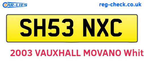SH53NXC are the vehicle registration plates.