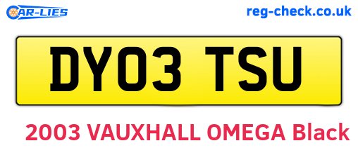 DY03TSU are the vehicle registration plates.