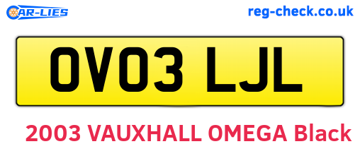 OV03LJL are the vehicle registration plates.