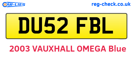 DU52FBL are the vehicle registration plates.