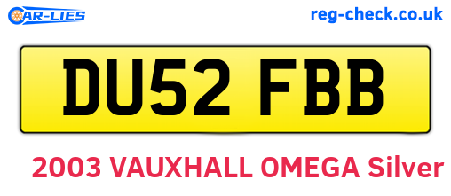 DU52FBB are the vehicle registration plates.