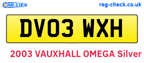 DV03WXH are the vehicle registration plates.