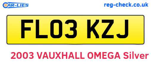 FL03KZJ are the vehicle registration plates.