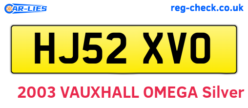 HJ52XVO are the vehicle registration plates.