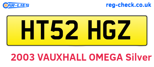 HT52HGZ are the vehicle registration plates.