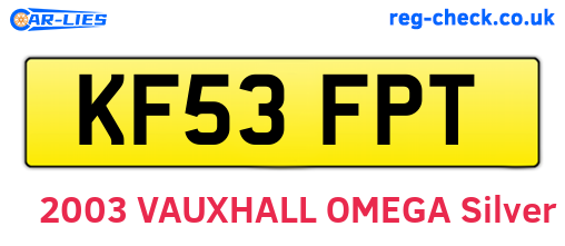 KF53FPT are the vehicle registration plates.