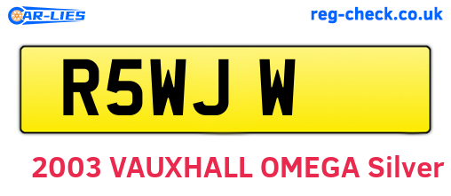 R5WJW are the vehicle registration plates.