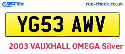 YG53AWV are the vehicle registration plates.