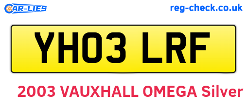 YH03LRF are the vehicle registration plates.