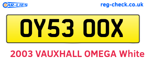 OY53OOX are the vehicle registration plates.