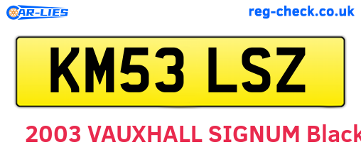 KM53LSZ are the vehicle registration plates.