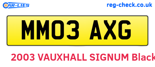 MM03AXG are the vehicle registration plates.