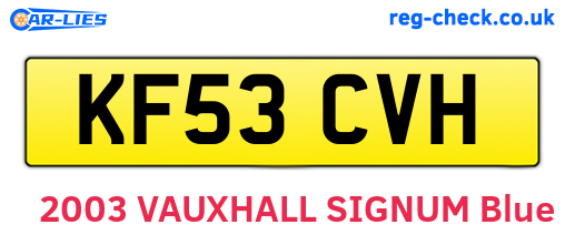 KF53CVH are the vehicle registration plates.