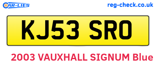 KJ53SRO are the vehicle registration plates.