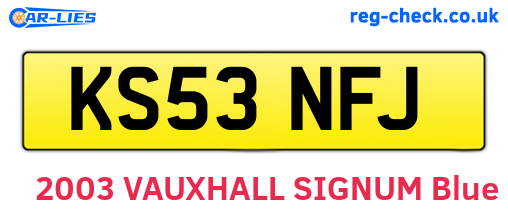 KS53NFJ are the vehicle registration plates.