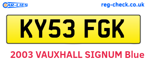 KY53FGK are the vehicle registration plates.