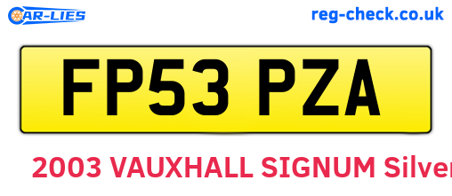 FP53PZA are the vehicle registration plates.