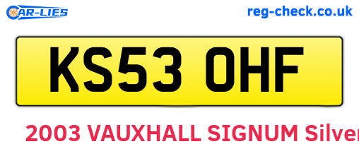 KS53OHF are the vehicle registration plates.