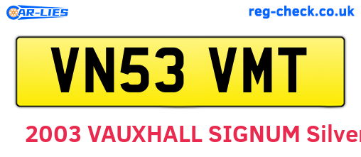 VN53VMT are the vehicle registration plates.
