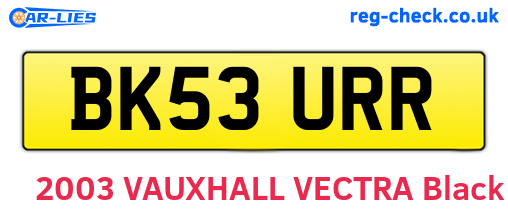 BK53URR are the vehicle registration plates.