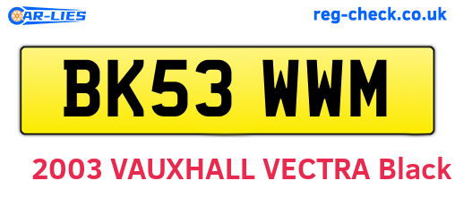 BK53WWM are the vehicle registration plates.