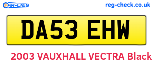 DA53EHW are the vehicle registration plates.