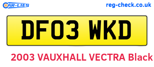 DF03WKD are the vehicle registration plates.