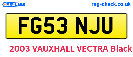FG53NJU are the vehicle registration plates.